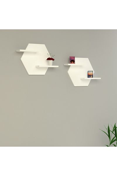 HOMS Set 2 etajere Selin Homs, 40 x 40 x 12 cm, alb