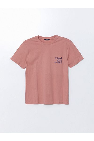 LC Waikiki New Season Crew Neck Κοντό μανίκι εμπριμέ χτενισμένο βαμβακερό ανδρικό Tisort - S5JD67Z8