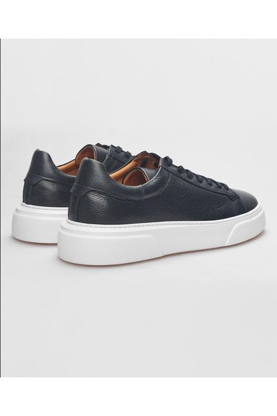 LUSIVE Navy Blue 100% Genuine Leather Ultra Comfortable Men's Casual Shoes Luass25Al0040