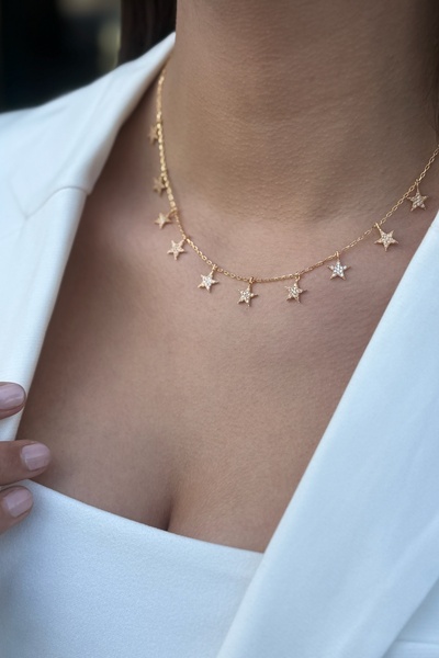 Utku Kuyumculuk 22 Ayar Yildiz Sallantili Altin Kolye