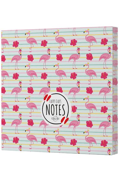 Dokuz Yayınları Vivago Art Flamingo 2, 14X20 Lined Notebook-15X15 Unlined Notebook Set (320 Sheets)