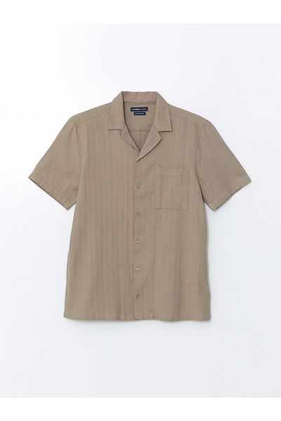 LC Waikiki Regular Fit Short Sleeve Linen Blended Men's Shirt