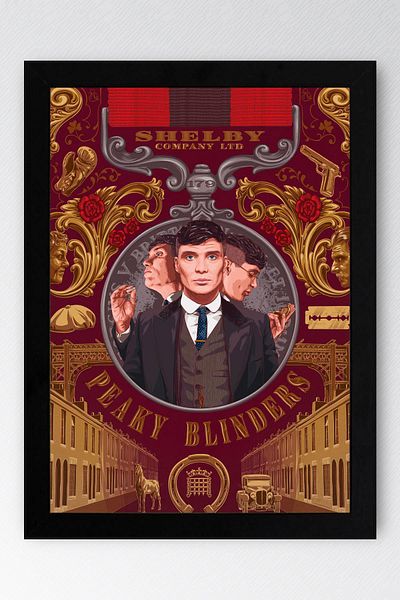 Saturn Peaky Blinders Framed Painting - Tv Series Poster Painting