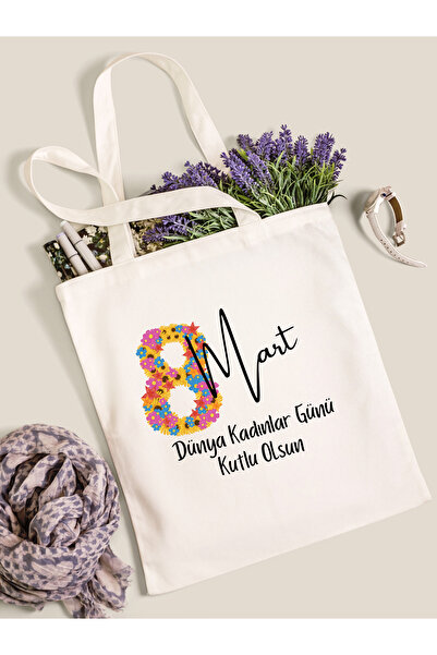 Cemira 8 March Women's Day Design Raw Cloth Tote Bag, Pinterest Bag, Gift Bag