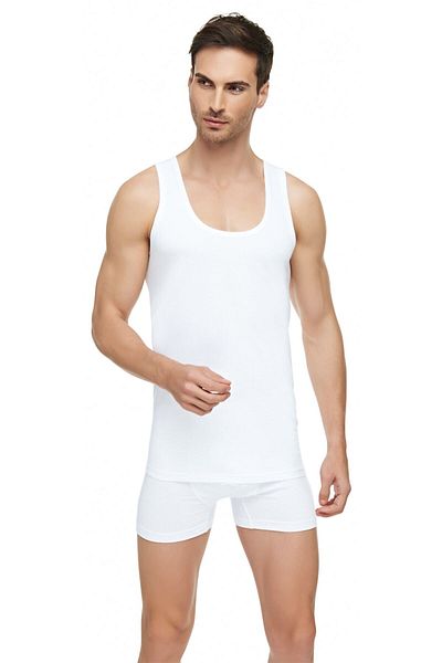 ENTAHA Tutku Elit Men's White Cotton Combed Athlete 2 Pack Elt1001