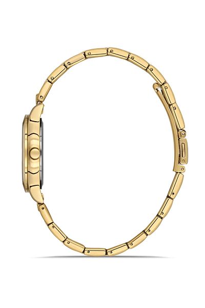 Romanson Rm4205Uu1Ga21G Steel Cord Gold Color Stone Women's Wristwatch with Calendar