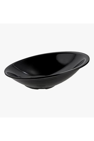 HIC Melamine Serving Bowl Black Color Size 37 cm