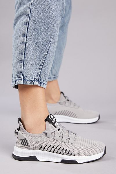 PowerSpeed Unisex Gray Black Poly Sole Textile Fabric Lace-Up Sports Shoes