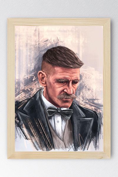 Saturn Peaky Blinders Framed Painting - Arthur Shelby Tv Series Poster Painting