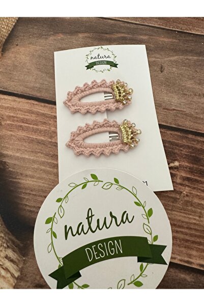 NATURA DESİGN Natura Design каменна принцеска корона с 2 клипса за коса