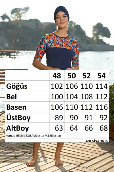 REMSA Κοντομάνικο ημι-καλυμμένο μαγιό 24821 Navy Blue