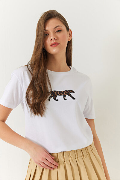 Bianco Lucci Damen-T-Shirt mit Leopardenmuster - 60602006