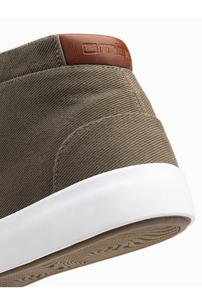 OMBRE Herren High-Top Sneakers aus Baumwoll-Canvas - oliv V4 OM-FOTH-0156 46