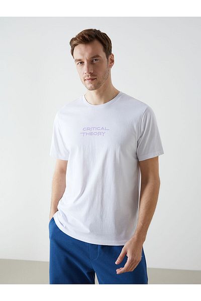 LC Waikiki New Season Crew Neck με κοντό μανίκι εμπριμέ χτενισμένο βαμβακερό ανδρικό Tisort - S5KR57Z8