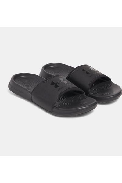 Under Armour Men's Leather Comfortable Sole Daily Use Black Slippers 3027219 -002