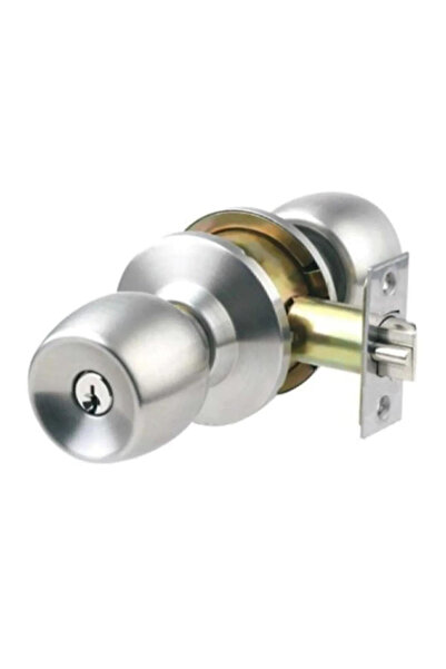 HOBİDABİ 4 Pieces Gray Satin Knob Room Lock Arm - American Design