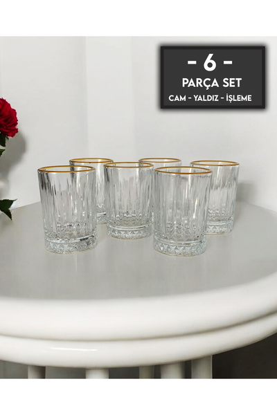 gkzglass home dekor Oslo Küçük Boy Kahve Yanı Su Bardağı Cam 6 Adet 60cc Shot Elysia Model Likör Votka-tekila Shot