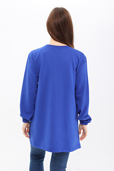 Birol Triko Tunica pentru femei cu albastru cobalt nasturi