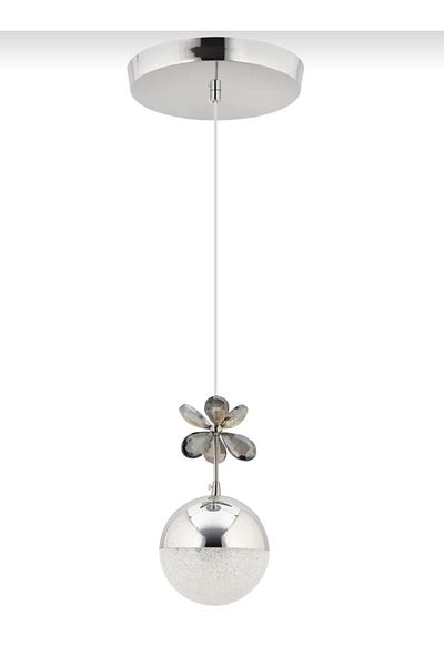 Semboldekor Chrome Butterfly Single Led Chandelier