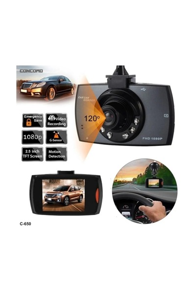 TKY Tasarımı Kendin Yap TKY Full Hd Araç - Oto Yol Kayıt Kamerası Gece Görüşlü