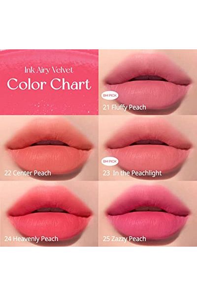 PERIPERA INK AIRY VELVET 024 HEAVENLY PEACH 4 g - Dlouhotrvající tekutá rtěnka