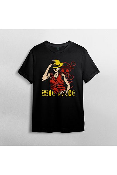 Pixxa Μπλουζάκι One Piece Monkey D. Luffy Crew Neck 100% βαμβακερό - Μοντέλο 24