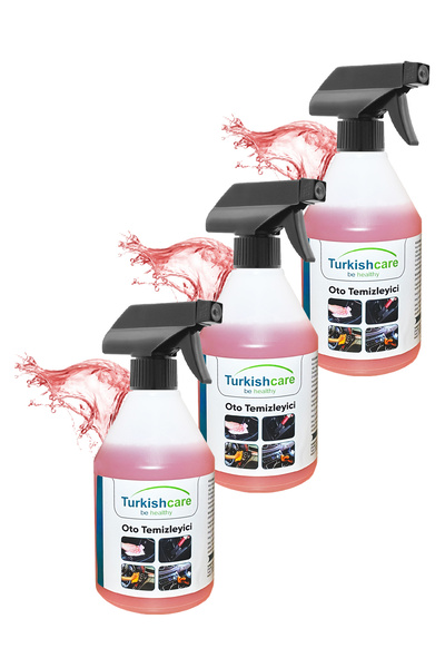 Turkishcare Auto Çok Amaçlı Araç Temizlik Spreyi 500 Ml. Üçlü Set