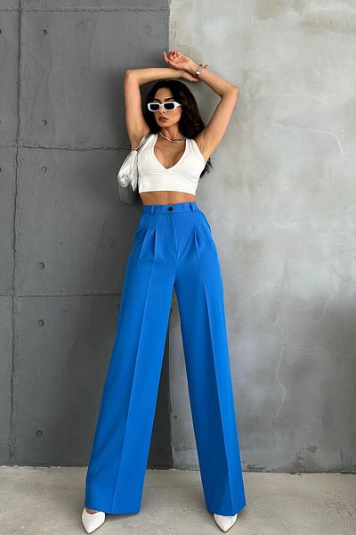 KaSheHa Saks Single Pleated Spring Double Fabric Palazzo Pants