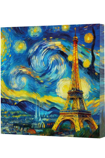 Dokuz Yayınları Vivago Art Van Gogh 9 Eiffel Tower 14X20 Lined Notebook-15X15 Unlined Notebook Set (320 Sheets)