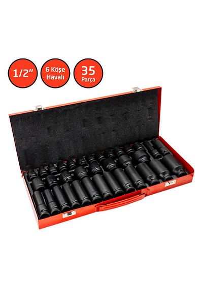 Titi 6275 1/2" Air under Corner Socket Set 35 Pieces