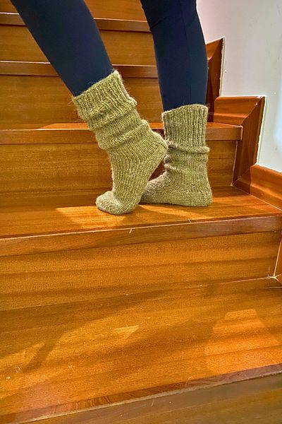Işin Tasarım Mink Color Hand Knitted Wool Socks Number 40-44