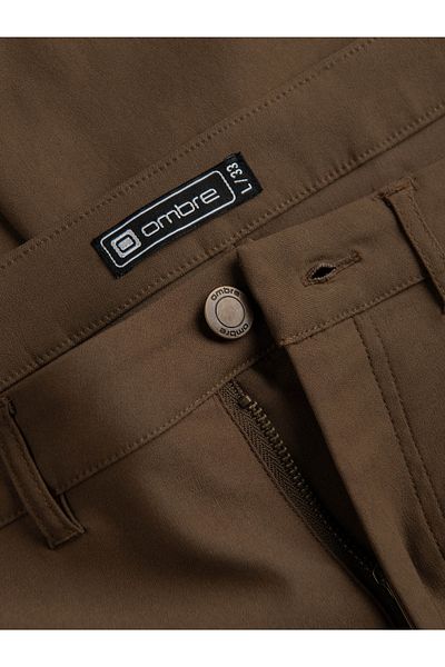 OMBRE Men's REGULAR fabric pants with cargo pockets - olive V2 OM-PACG-0178 M