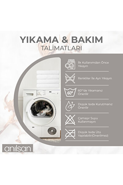 Anılsan 2-х панельний рушник для ніг Greek - 50x70 см, 245 г, 100% бавовна, для щоденного використання, спа та готельний килимок для ванної кімнати