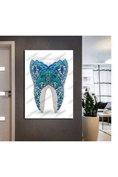 caddeko dsc695 Diş Hekimi Ve Poliklinik Türk Çini Sanatı Motifli Kanvas Tablo...
