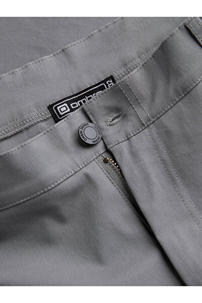 OMBRE Pánské kalhoty s cargo kapsami a lemem nohavic - šedé V4 OM-PACG-0189 L