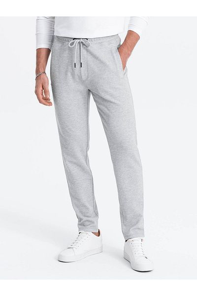 OMBRE Jogginghose im Karottenschnitt für Herren - grau meliert V3 OM-PASK-0166 XL