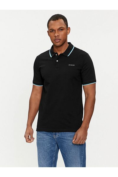 Guess Jeans Tricou polo černé pro bărbați Guess M4GP60-K7O64-A996