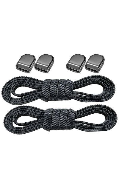 hapshoe Black 6mm Elastic Adjustable Practical Laces - Smart Lock, 1 Pair