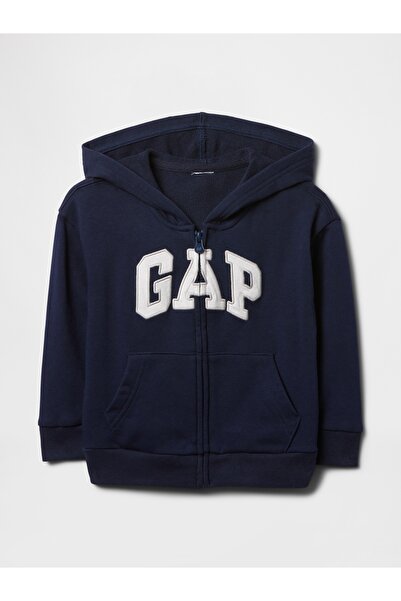 GAP Erkek Bebek Lacivert Gap Logo Relaxed Fermuarlı Sweatshirt