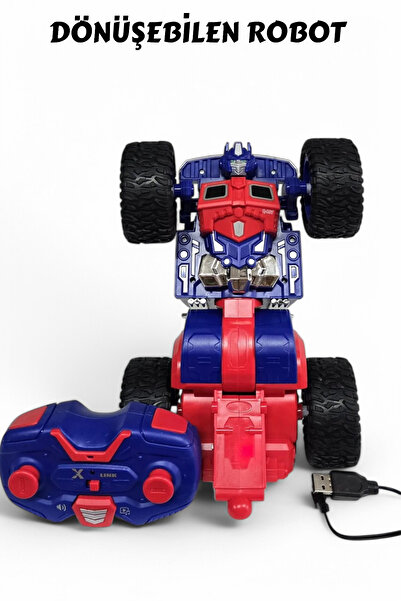 YILDIRIM OYUNCAK Uzaktan Kumandalı Şarjlı Full Fonksiyon Robota Dönüşebilen Kamyon Tır 19 cm - Robota Dönüşen Araba