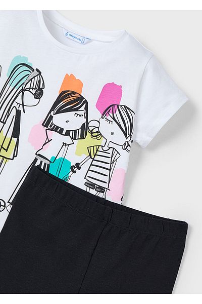 MAYORAL Girl's T-Shirt and Tights Set - Printed 3713