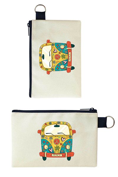 Woys Bags Vosvos Printed Canvas Makeup Bag