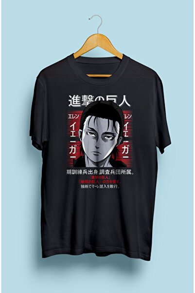 CC STORE Tricou imprimat cu design anime Attack On Titan Eren Yeager