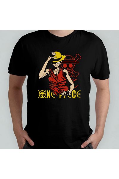 Pixxa Μπλουζάκι One Piece Monkey D. Luffy Crew Neck 100% βαμβακερό - Μοντέλο 24