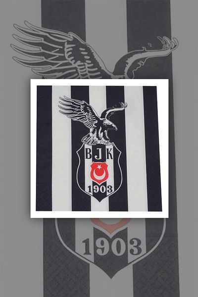 Cansüs Σετ 16 χαρτοπετσέτες με στάμπα BJK