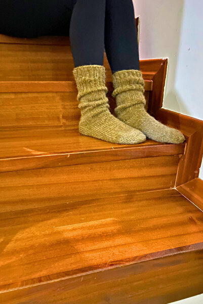 Işin Tasarım Mink Color Hand Knitted Wool Socks Number 40-44