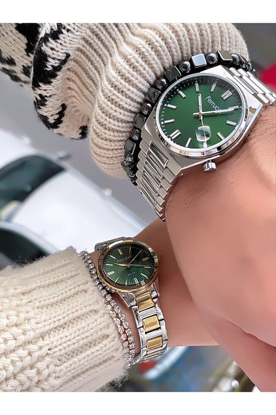 Ferrucci Steel Cord Lovered Double Wrist Watch and Arm Bag