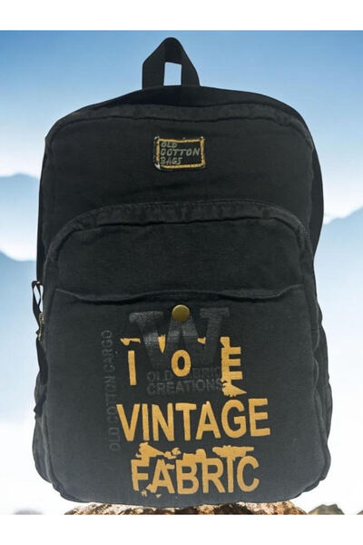 Old Cotton Kaliteli Vintage Salaş Disayn Günlük Gezi Spor Sırt Çantası Matanza Bag 30x42cm