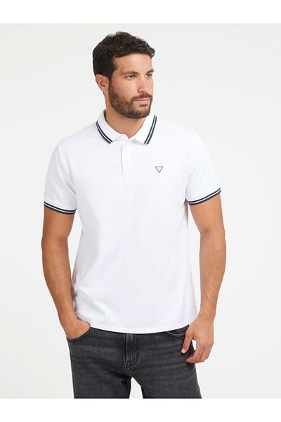 Guess Jeans Tricou polo pentru bărbați Guess Jeans trička Pure White
