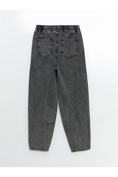 LC Waikiki LCW Jeans Pantaloni negri cu talie elastică Mom Fit pentru femei